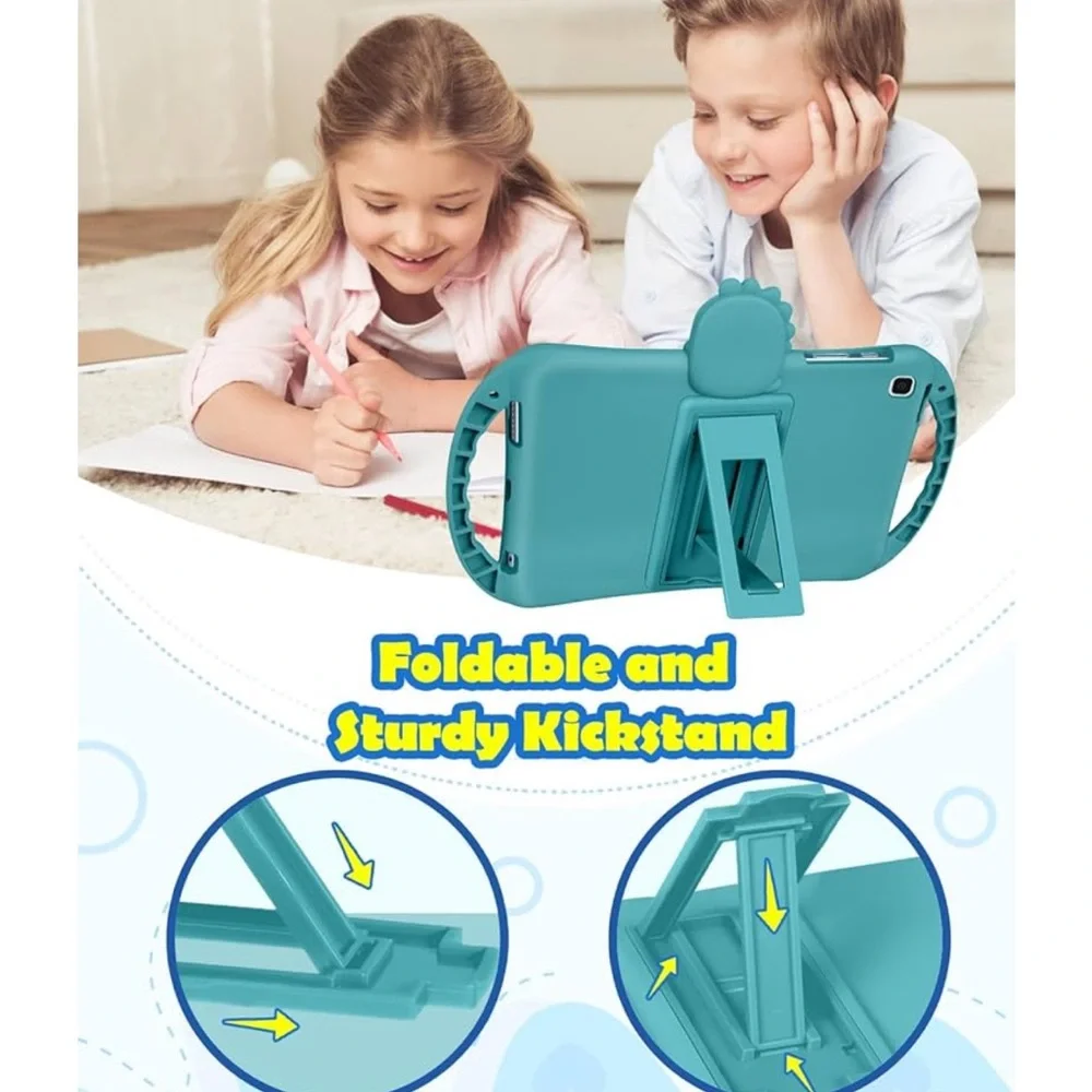 Kids Tablet Case with Dinosaur Design - Teal for Samsung tab A7 lite case